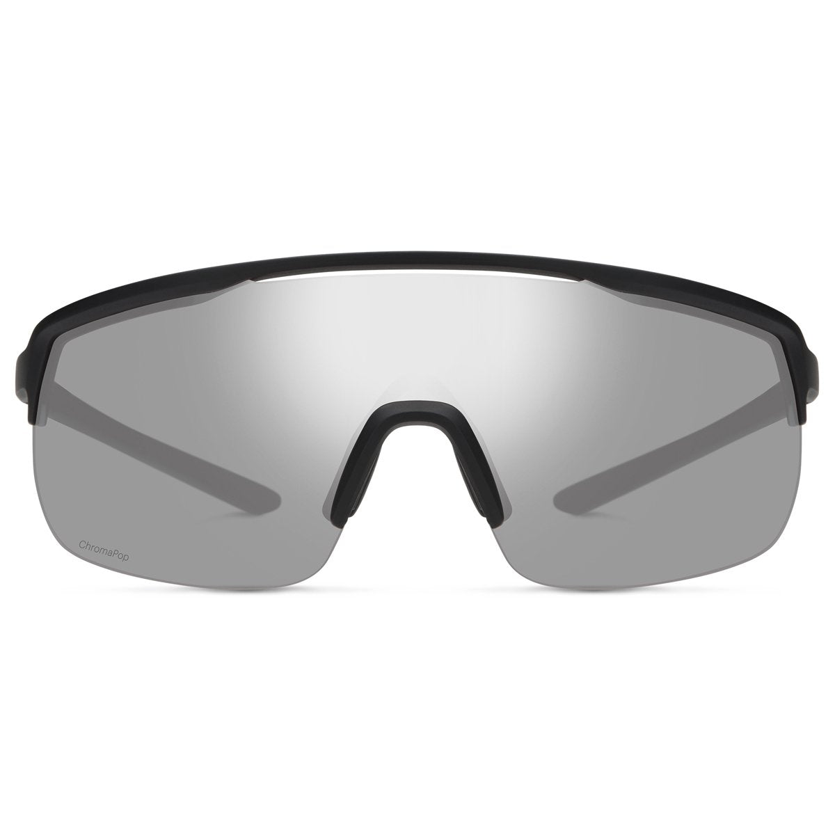 Smith Optics Trackstand Sports Sunglasses Matte Black / ChromaPop Platinum Mirror #color_Matte Black / ChromaPop Platinum Mirror