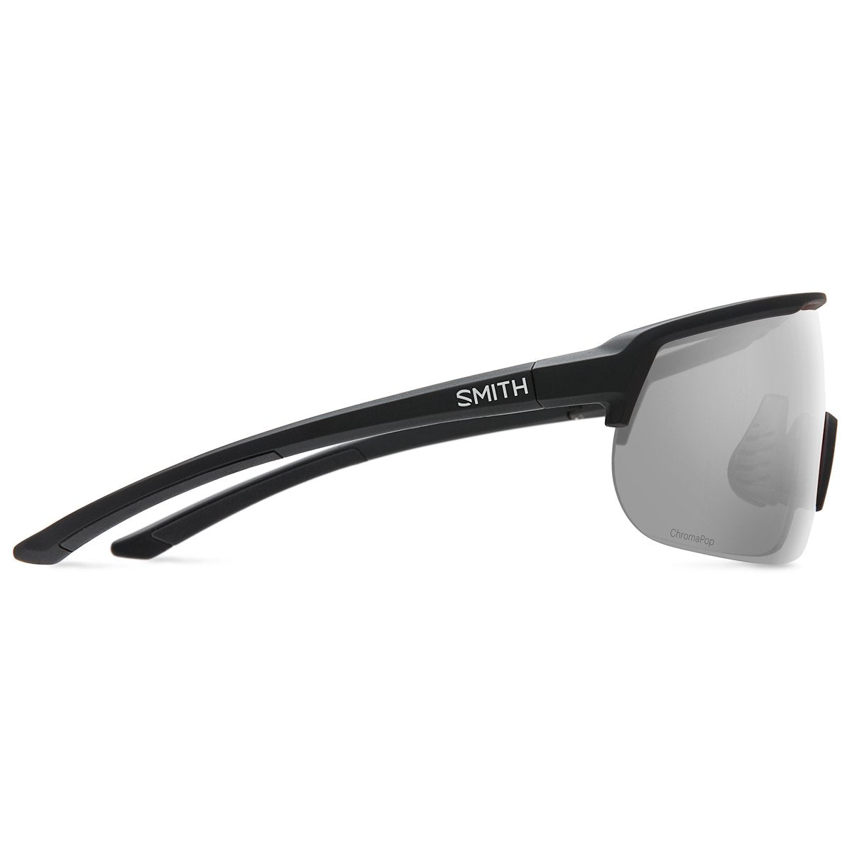 Smith Optics Trackstand Sports Sunglasses Matte Black / ChromaPop Platinum Mirror #color_Matte Black / ChromaPop Platinum Mirror