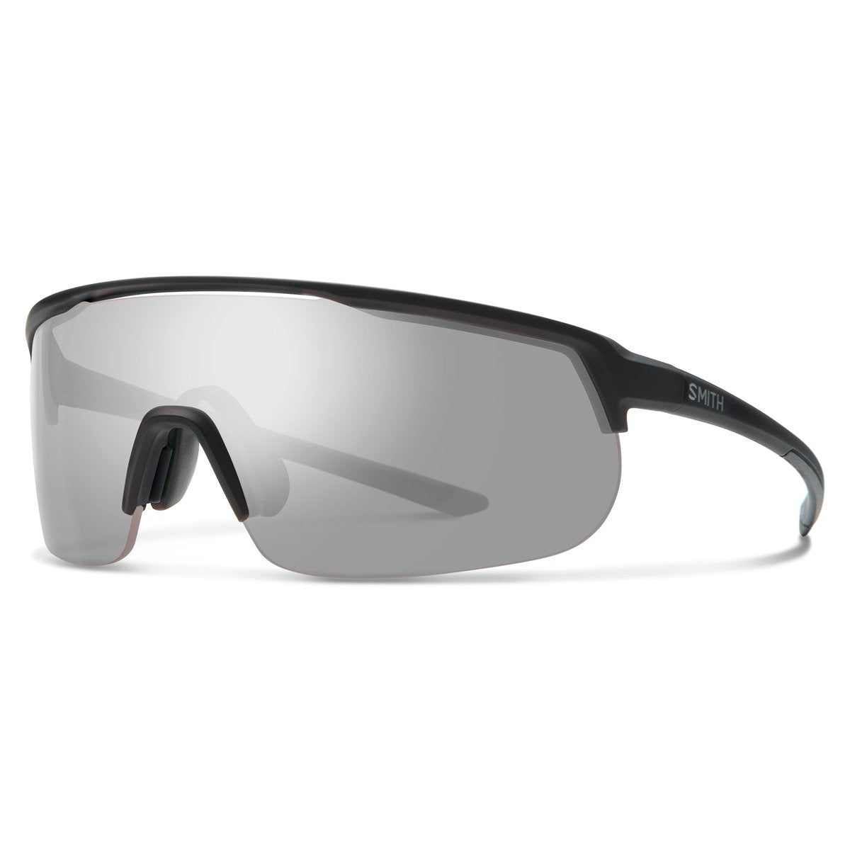 Smith Optics Trackstand Sports Sunglasses Matte Black / ChromaPop Platinum Mirror #color_Matte Black / ChromaPop Platinum Mirror