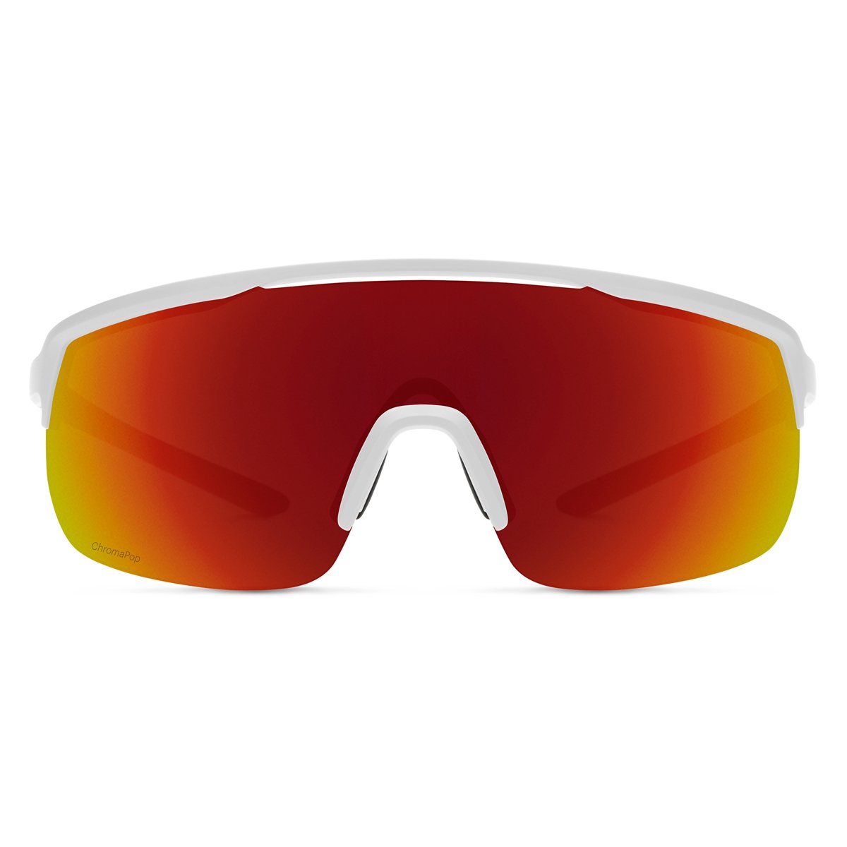 Smith Optics Trackstand Sports Sunglasses Matte White / ChromaPop Red Mirror #color_Matte White / ChromaPop Red Mirror