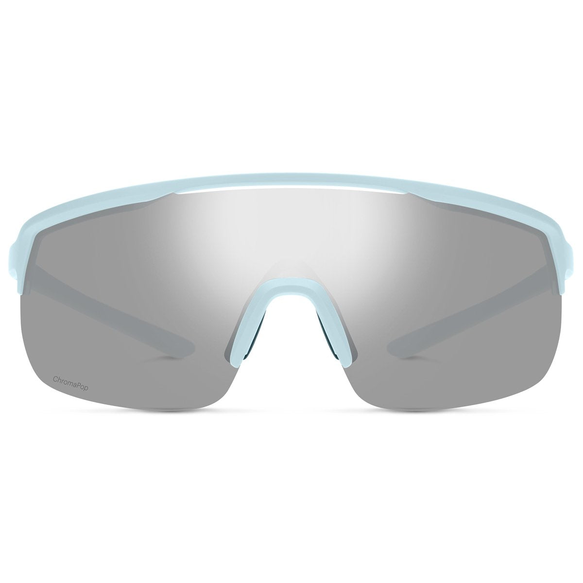 Smith Optics Trackstand Sports Sunglasses Matte Powder Blue / ChromaPop Platinum Mirror #color_Matte Powder Blue / ChromaPop Platinum Mirror