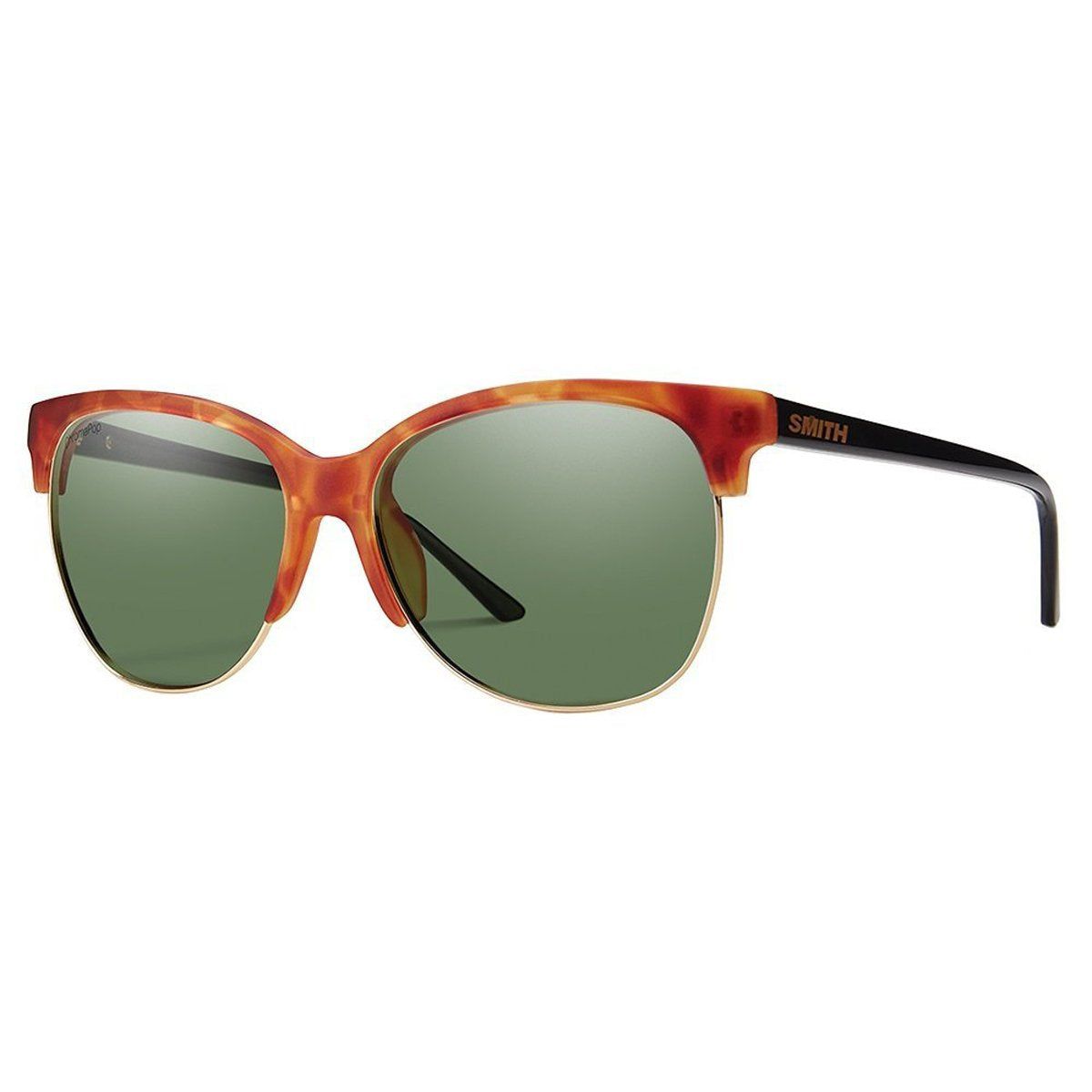 Smith Optics Rebel Sunglasses Matte Honey Tortoise - Black / ChromaPop Polarized Gray Green #color_Matte Honey Tortoise - Black / ChromaPop Polarized Gray Green